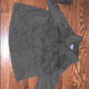 Green jacket cropped jacket